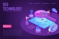 SEO technology landing page isometric vector template Royalty Free Stock Photo