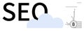 SEO and Modern Digital Trends Cloud Computing and Blockchain Integration Concept