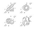Seo timer, Edit statistics and Seo gear icons set. Algorithm sign. Cogwheel, Web settings, Project. Vector