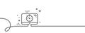 Seo timer line icon. Search engine optimization sign. Continuous line with curl. Vector Royalty Free Stock Photo