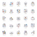 Seo Tools Flat Icons Pack Royalty Free Stock Photo