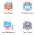 Seo Tools Flat Icons Pack Royalty Free Stock Photo