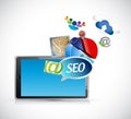 seo tools icons and tablet illustration Royalty Free Stock Photo