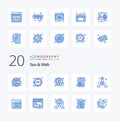 20 Seo Web Blue Color icon Pack like communication paper global security page document