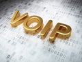 SEO web design concept: Golden VOIP on digital background Royalty Free Stock Photo