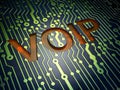 SEO web design concept: VOIP on circuit board Royalty Free Stock Photo