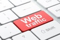 SEO web design concept: Web Traffic on computer keyboard backgro Royalty Free Stock Photo