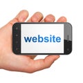 SEO web design concept: Website on smartphone Royalty Free Stock Photo