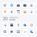 20 Seo  Web Flat Color icon Pack like cogwheel search globe lock web target Royalty Free Stock Photo