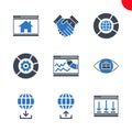 Seo and web opimization icons set