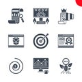 Seo and web opimization icons set