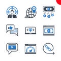 Seo and web opimization icons set