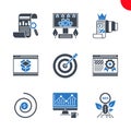 Seo and web opimization icons set