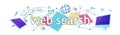 Seo web search engine searching online browsing concept horizontal banner sketch doodle Royalty Free Stock Photo