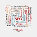 Seo word cloud on white Royalty Free Stock Photo