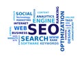 SEO word cloud Royalty Free Stock Photo