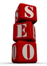 SEO. Word composed from red cubes Royalty Free Stock Photo