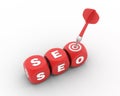 SEO word with Target and Dart Royalty Free Stock Photo