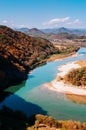 Seogang river in Seonam village with autumn forest. Gangwon, Sou Royalty Free Stock Photo