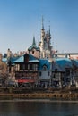 Seokchon Lake Park Seoul Sky and Lotte World\'s Magic Island during winter evening at Songpa-gu , Seoul South Korea : 4