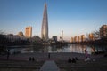 Seokchon Lake Park Seoul Sky and Lotte World\'s Magic Island during winter evening at Songpa-gu , Seoul South Korea : 4