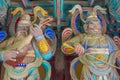 Seokguram Grotto and Bulguksa Temple UNESCO World Heritage Centre - beautiful huge colorful sculptures of two men Royalty Free Stock Photo