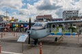 Cessna O-2A Skymaster airplane on display at seaside park