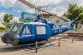 Bell UH-1B helicopter on display at seaside park