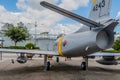 F-86F Sabre jet aircraft on display at seaside park