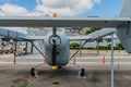 Cessna O-2A Skymaster airplane on display at seaside park