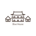 seoul blue house. Vector illustration decorative design Royalty Free Stock Photo