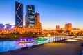 Seoul city with Beautiful after sunset, Central park in Songdo I Royalty Free Stock Photo