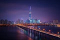 Seoul city and building in night time