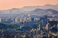 Seoul City and Downtown in Sunset, South Korea