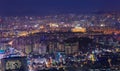 Seoul city at night wiht han river Royalty Free Stock Photo