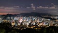 Seoul city nightscape from Namsan park in South Korea Royalty Free Stock Photo