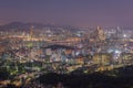 Seoul City Skyline, The best view of South Korea at Night Royalty Free Stock Photo