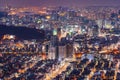 Seoul City Skyline, The best view of South Korea at Night. Royalty Free Stock Photo