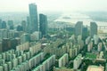 Seoul city street view from top in summer Royalty Free Stock Photo