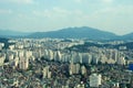 Seoul city street view from top in summer Royalty Free Stock Photo