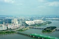 Seoul city street view from top in summer Royalty Free Stock Photo