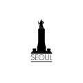 Seoul city symbol, South Republic of Korea. Korean famous monument. Tourist icon