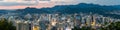 Seoul cityscape panoramic sunset view in South Korea Royalty Free Stock Photo