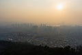 Seoul cityscape and view from Namsan Tower or N Seoul tower during winter evening sunset at Yongsan-gu , Seoul South Korea : 6 Royalty Free Stock Photo