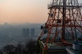 Seoul cityscape and view from Namsan Tower or N Seoul tower during winter evening sunset at Yongsan-gu , Seoul South Korea : 6 Royalty Free Stock Photo