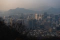 Seoul cityscape and view from Namsan Tower or N Seoul tower during winter evening sunset at Yongsan-gu , Seoul South Korea : 6 Royalty Free Stock Photo