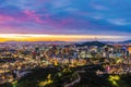 Seoul Cityscape  view on top,The best viewpoint from inwangsan mountain seoul,South Korea Royalty Free Stock Photo