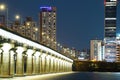 Seoul Han River Night View, Jamsil Railway Bridge Royalty Free Stock Photo
