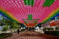 Seoul, Korea-April 26, 2017: Lanterns at Bongeunsa temple Royalty Free Stock Photo