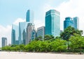 SEOUL, KOREA - AUGUST 14, 2015: Beautiful Yeouido - Seoul`s main finance and investment banking district and office area of Korea